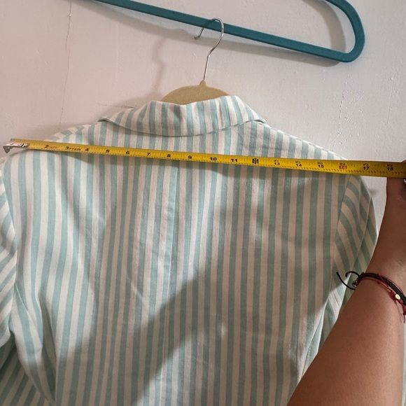 Mango Mint and White Striped Blazer - Picture 4 of 6